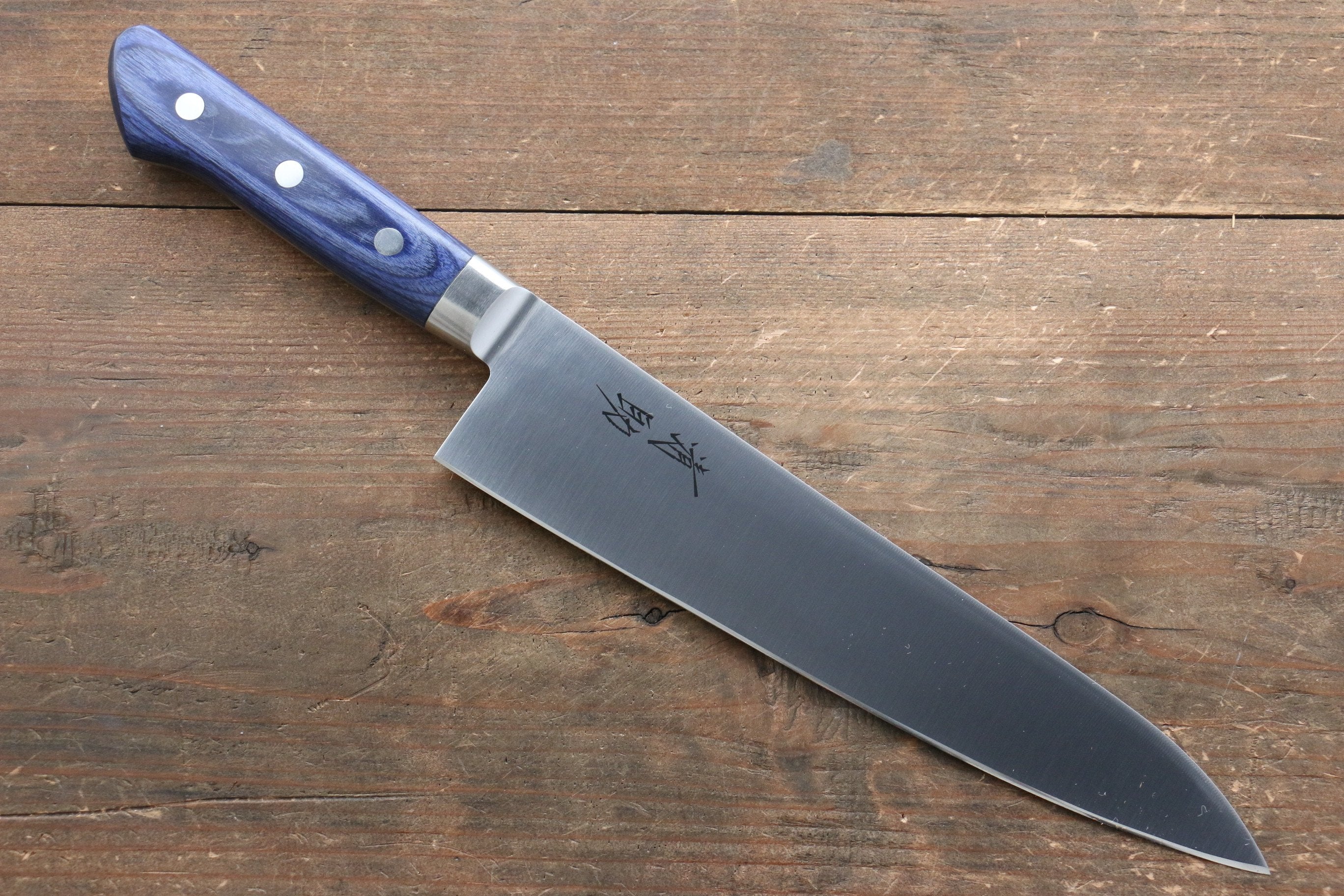Seisuke Seiten Molybdenum Gyuto 210mm Blue Pakka wood Handle with Sheath - Japanny - Best Japanese Knife