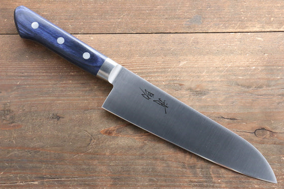 Seisuke Seiten Molybdenum Santoku 180mm Blue Pakka wood Handle with Sheath - Japanny - Best Japanese Knife