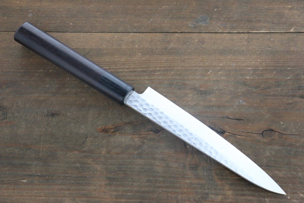 Sakai Takayuki AUS10 45 Layer Damascus Petty-Utility 150mm Shitan Handle - Japanny - Best Japanese Knife