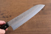 Seisuke Budou Silver Steel No.3 Nashiji Santoku 180mm Purple Pakka wood Handle - Japanny - Best Japanese Knife