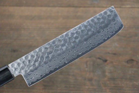 Sakai Takayuki AUS10 45 Layer Damascus Nakiri 160mm Shitan Handle - Japanny - Best Japanese Knife