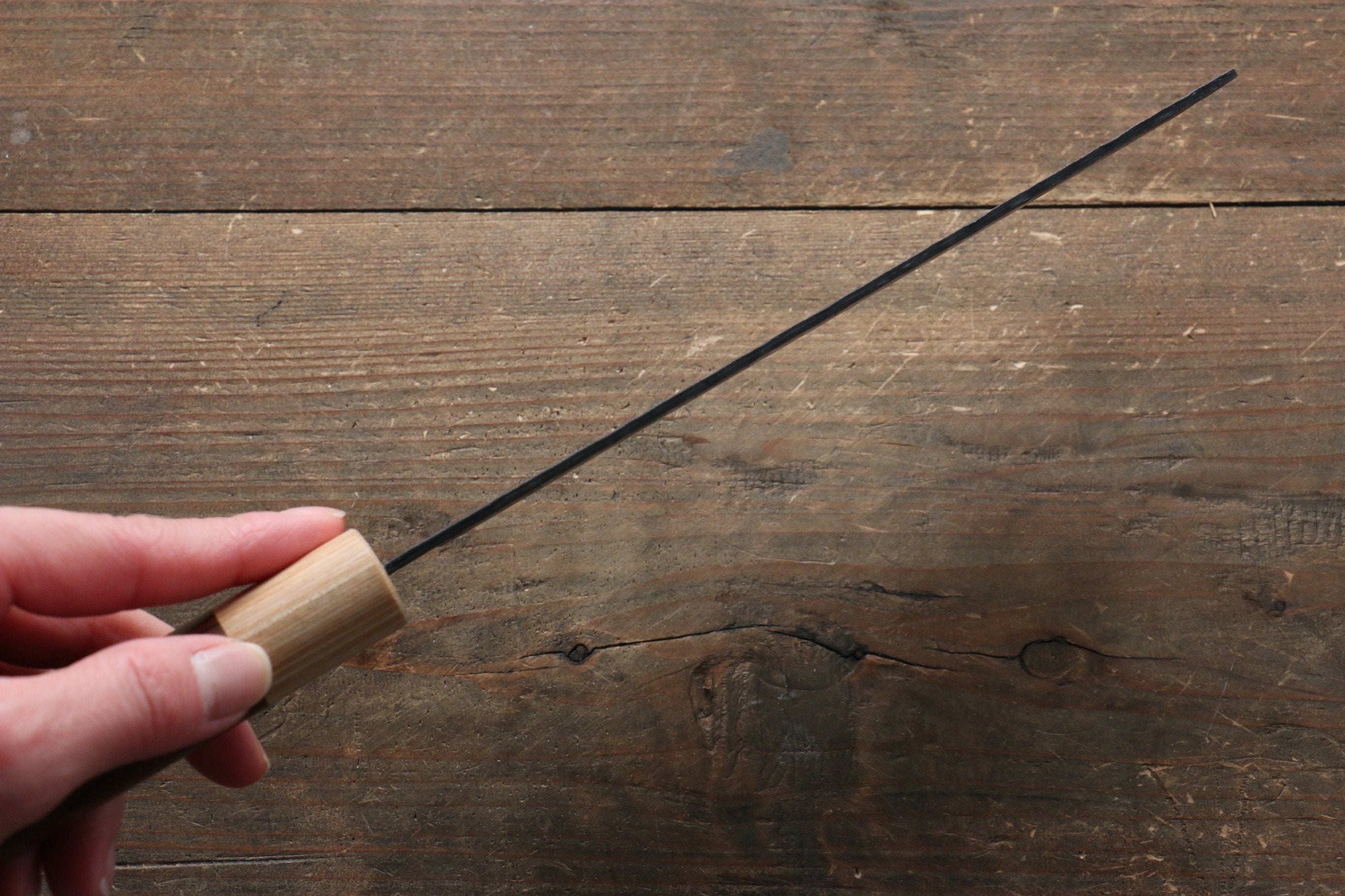 Seisuke Kokubyaku Blue Super Hammered Nakiri 165mm Morado Handle - Japanny - Best Japanese Knife