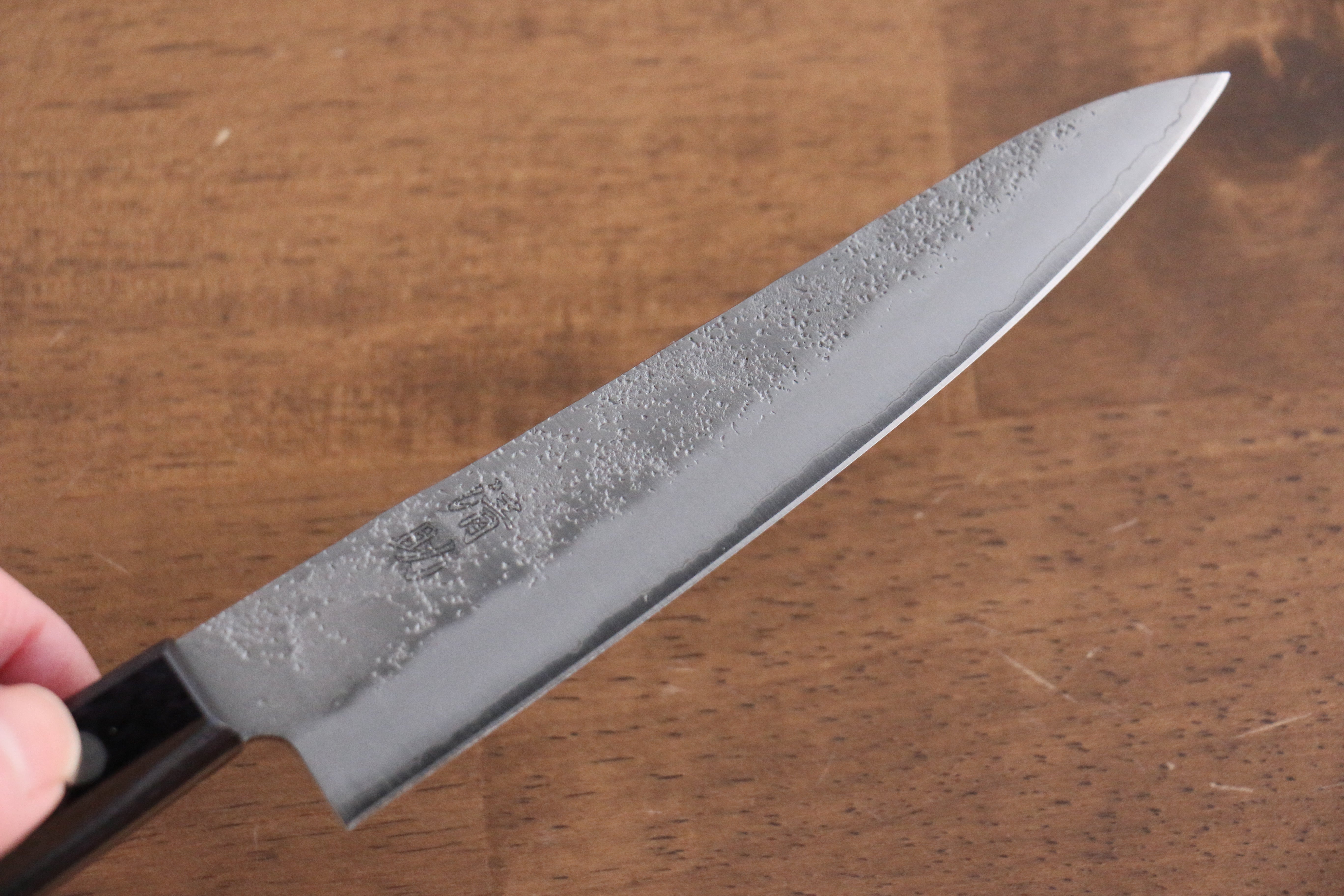 Seisuke Budou Silver Steel No.3 Nashiji Petty-Utility 135mm Purple Pakka wood Handle - Japanny - Best Japanese Knife