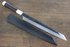 Sakai Takayuki Ginryu Honyaki Swedish Steel Mirrored Finish Kengata Yanagiba 300mm Ebony Wood Handle with Sheath - Japanny - Best Japanese Knife