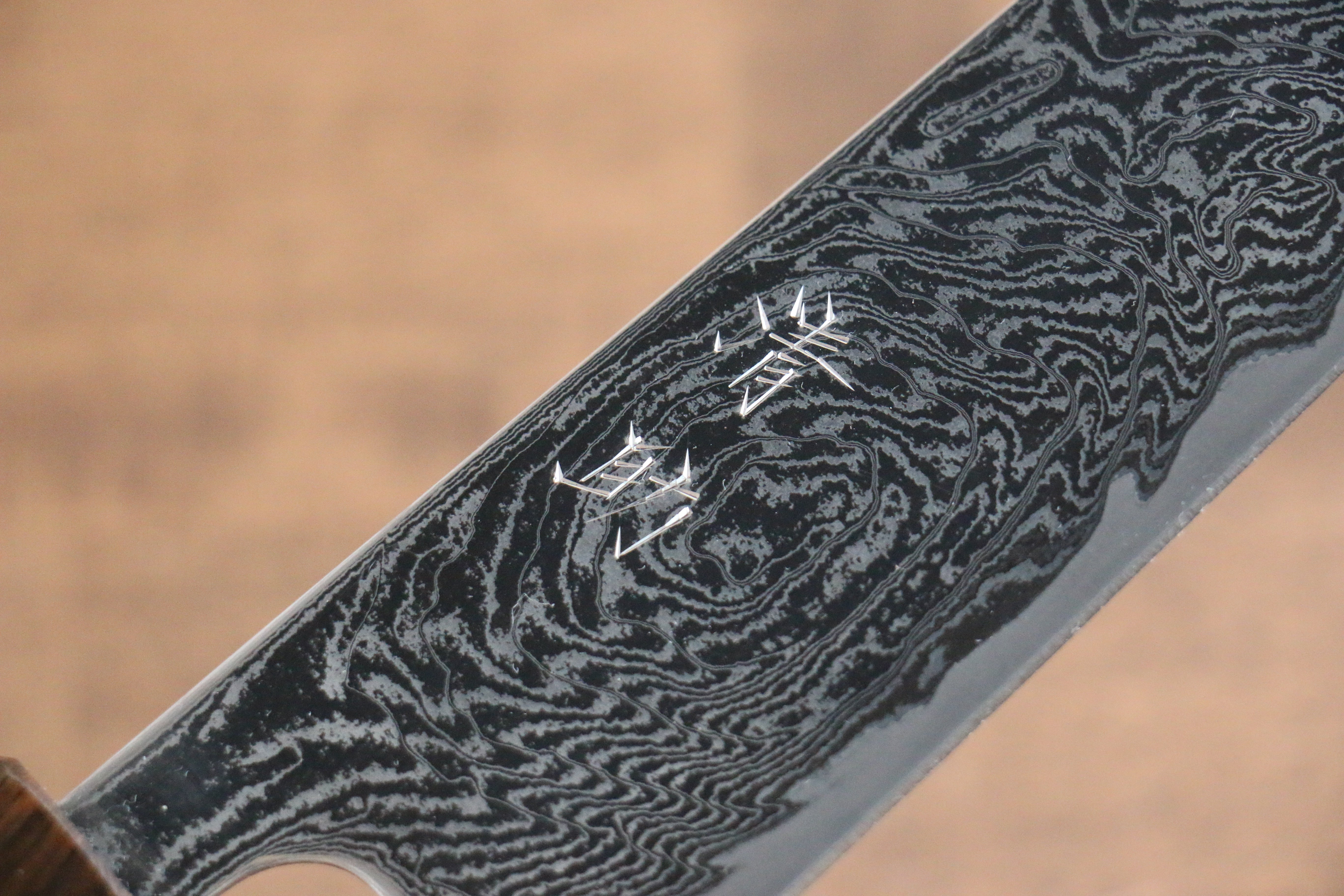 Seisuke Nami AUS10 Mirrored Finish Damascus Bunka  180mm Oak Handle - Japanny - Best Japanese Knife