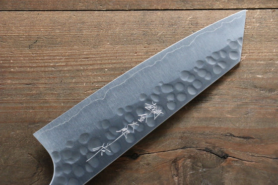 Yoshimi Kato Silver Steel No.3 Hammered Bunka 165mm with Brown Lacquered Handle - Japanny - Best Japanese Knife