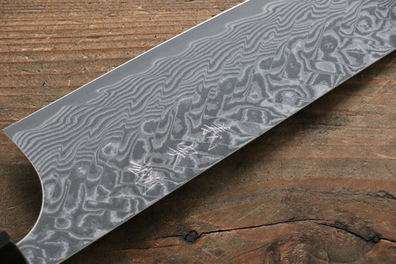 Yoshimi Kato SG2 Damascus Bunka 165mm with Black Lacquered Handle - Japanny - Best Japanese Knife