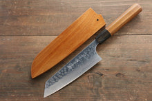  Yoshimi Kato Silver Steel No.3 Hammered Bunka 165mm with Brown Lacquered Handle - Japanny - Best Japanese Knife