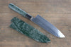 Sakai Takayuki VG10 33 Layer Damascus Hammered Santoku 170mm Green Lacquered Handle with Sheath - Japanny - Best Japanese Knife