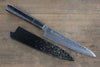 Sakai Takayuki VG10 33 Layer Damascus Hammered Petty-Utility 150mm Silver Dots Lacquered Handle with Sheath - Japanny - Best Japanese Knife