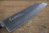 Sakai Takayuki VG10 33 Layer Damascus Hammered Santoku 170mm Blue Lacquered Handle with Sheath - Japanny - Best Japanese Knife