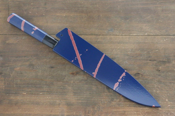 Sakai Takayuki VG10 33 Layer Damascus Hammered Gyuto 210mm Blue Lacquered Handle with Sheath - Japanny - Best Japanese Knife