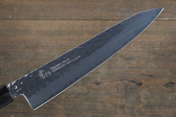 Sakai Takayuki VG10 33 Layer Damascus Hammered Gyuto 210mm Blue Lacquered Handle with Sheath - Japanny - Best Japanese Knife