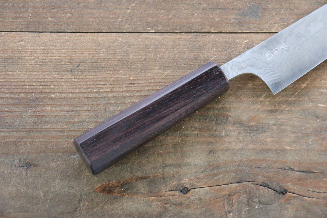 Nao Yamamoto VG10 Damascus Petty-Utility 130mm Shitan Handle - Japanny - Best Japanese Knife