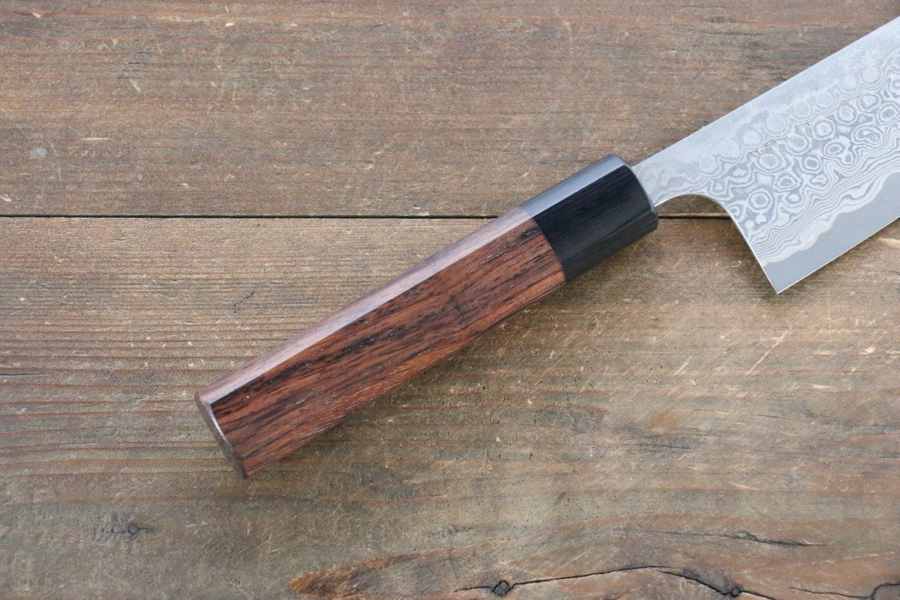 Nao Yamamoto SG2 Damascus Santoku 170mm Shitan Handle - Japanny - Best Japanese Knife