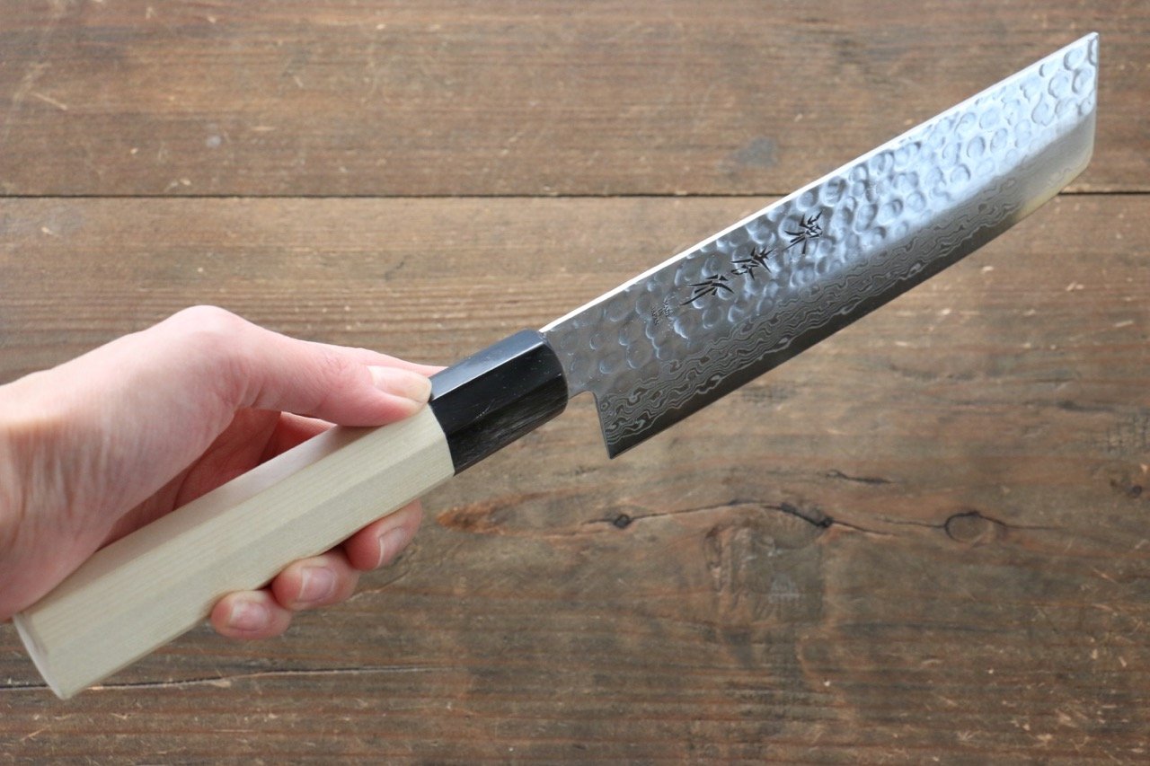 Sakai Takayuki AUS10 45 Layer Damascus Nakiri 160mm Magnolia Handle - Japanny - Best Japanese Knife