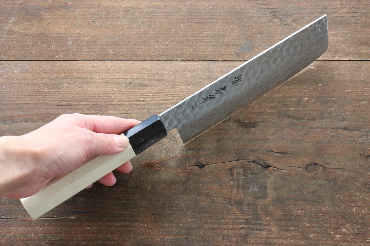Sakai Takayuki AUS10 45 Layer Damascus Nakiri 160mm Magnolia Handle - Japanny - Best Japanese Knife