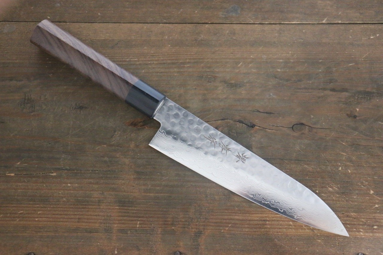 Sakai Takayuki AUS10 45 Layer Damascus Gyuto 180mm Shitan Handle - Japanny - Best Japanese Knife