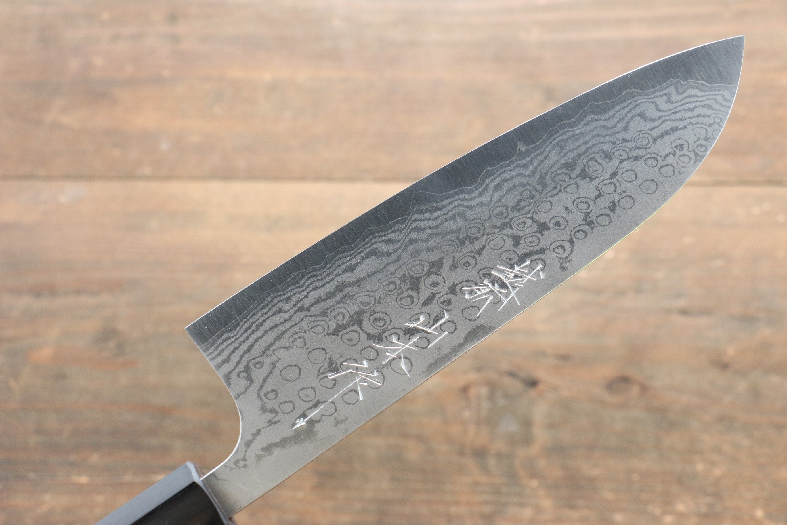 Nao Yamamoto VG10 Damascus Santoku 170mm Shitan Handle - Japanny - Best Japanese Knife