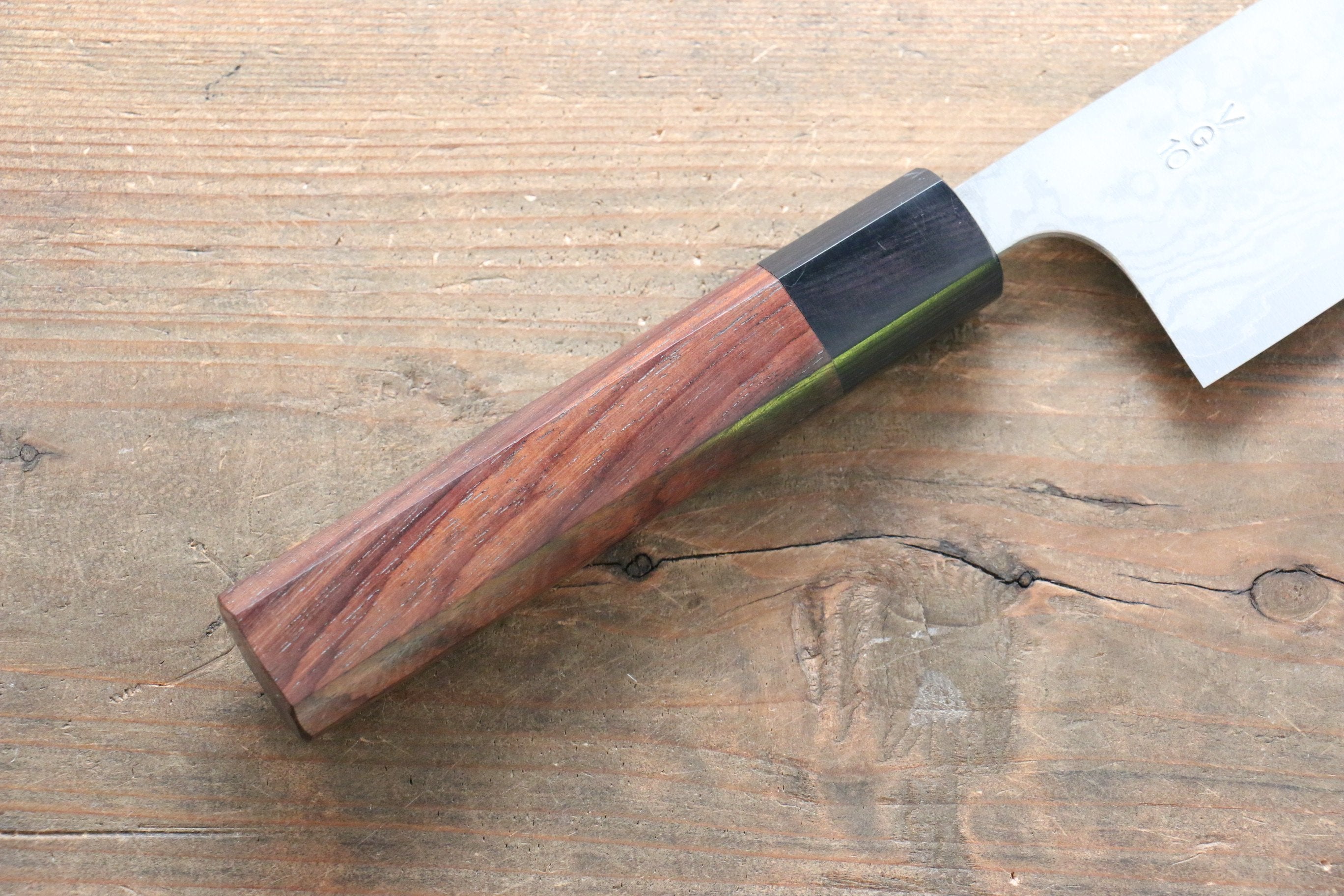 Nao Yamamoto VG10 Damascus Santoku 170mm Shitan Handle - Japanny - Best Japanese Knife