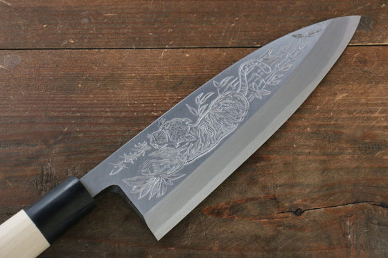 Sakai Takayuki Kasumitogi White Steel Koshitantan engraving Deba - Japanny - Best Japanese Knife