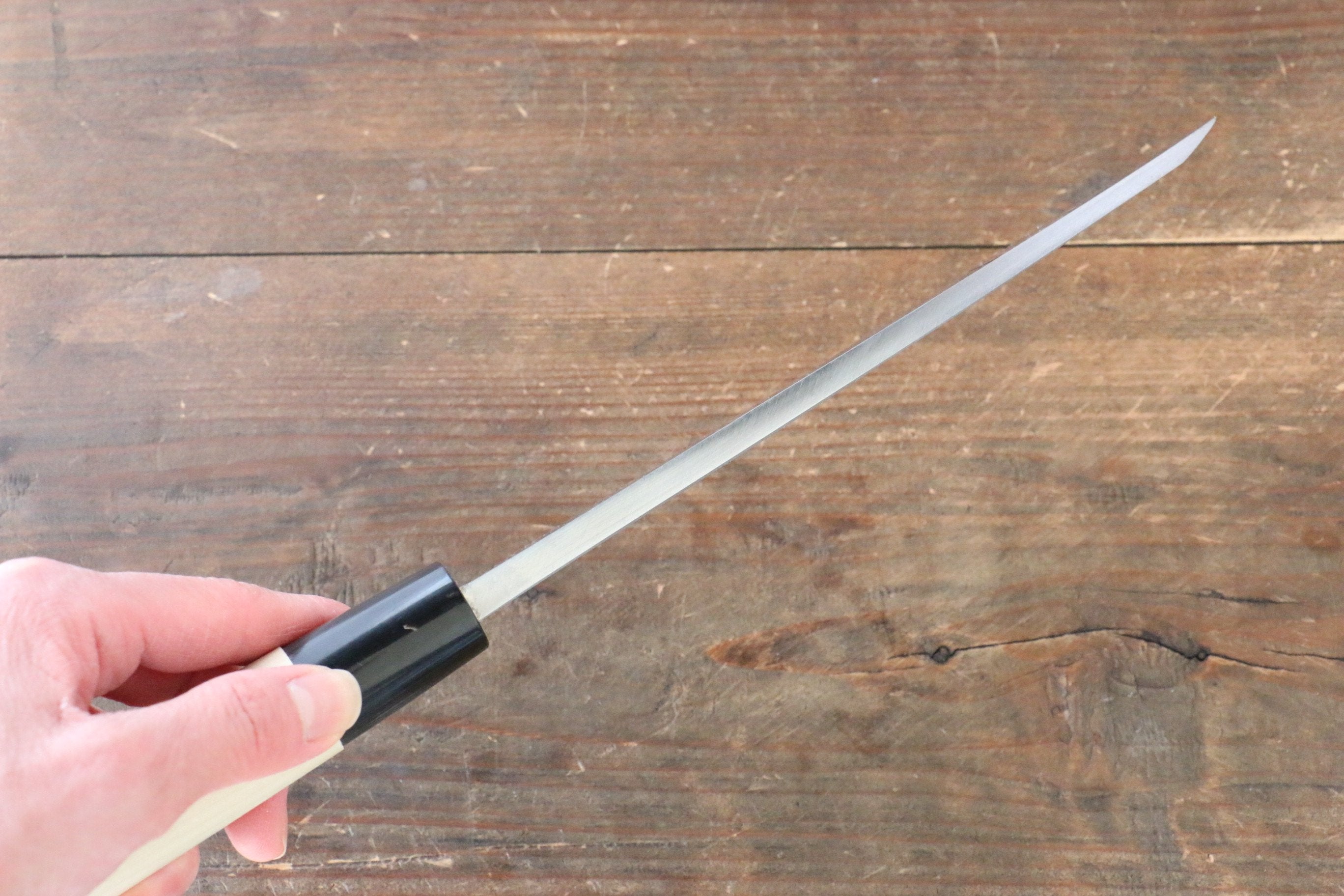 Sakai Takayuki Kasumitogi White Steel Ittouryumon engraving Deba - Japanny - Best Japanese Knife