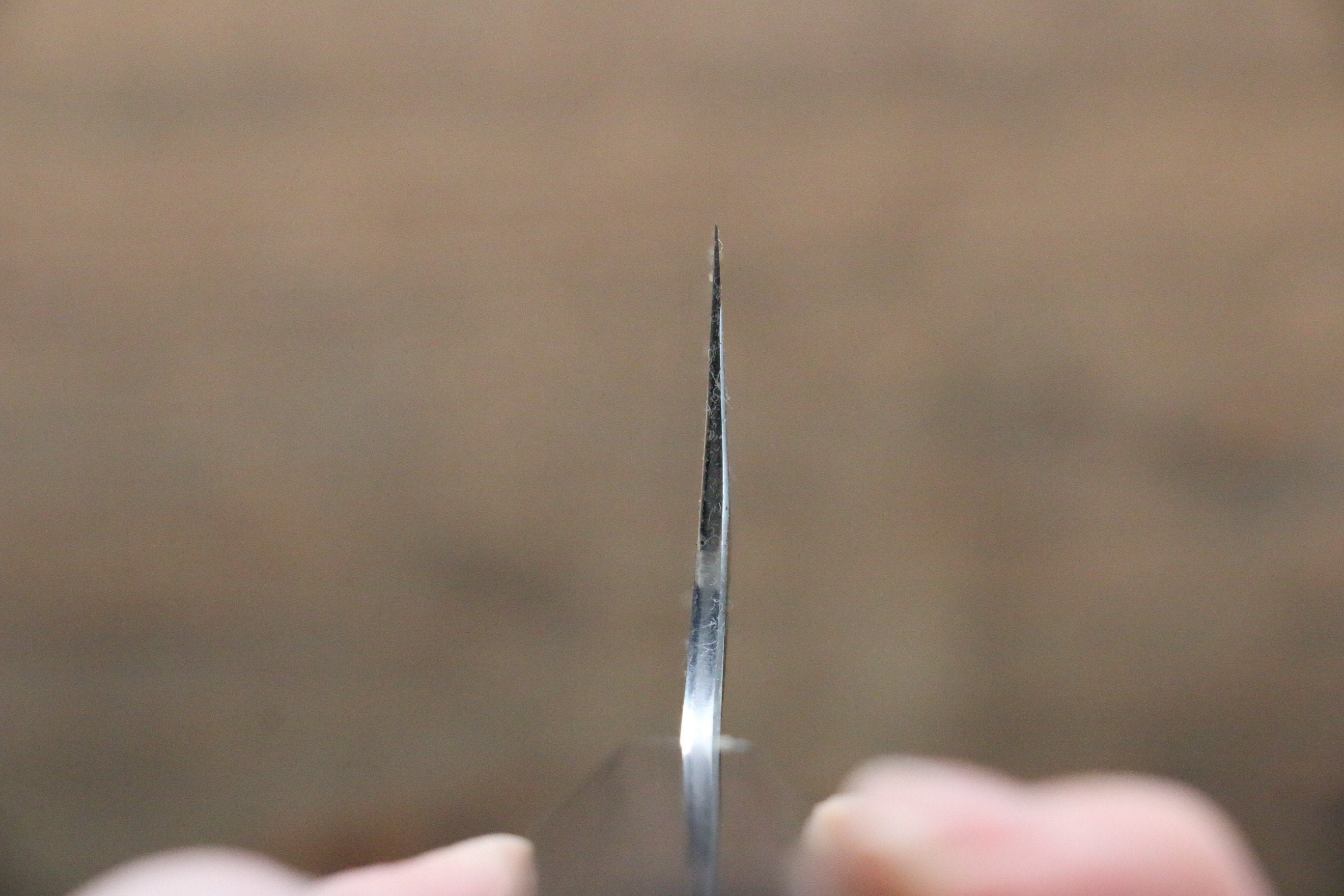 Seisuke [Left Handed] Blue Steel No.2 Hammered Kurouchi Gyuto 240mm Shitan Handle - Japanny - Best Japanese Knife