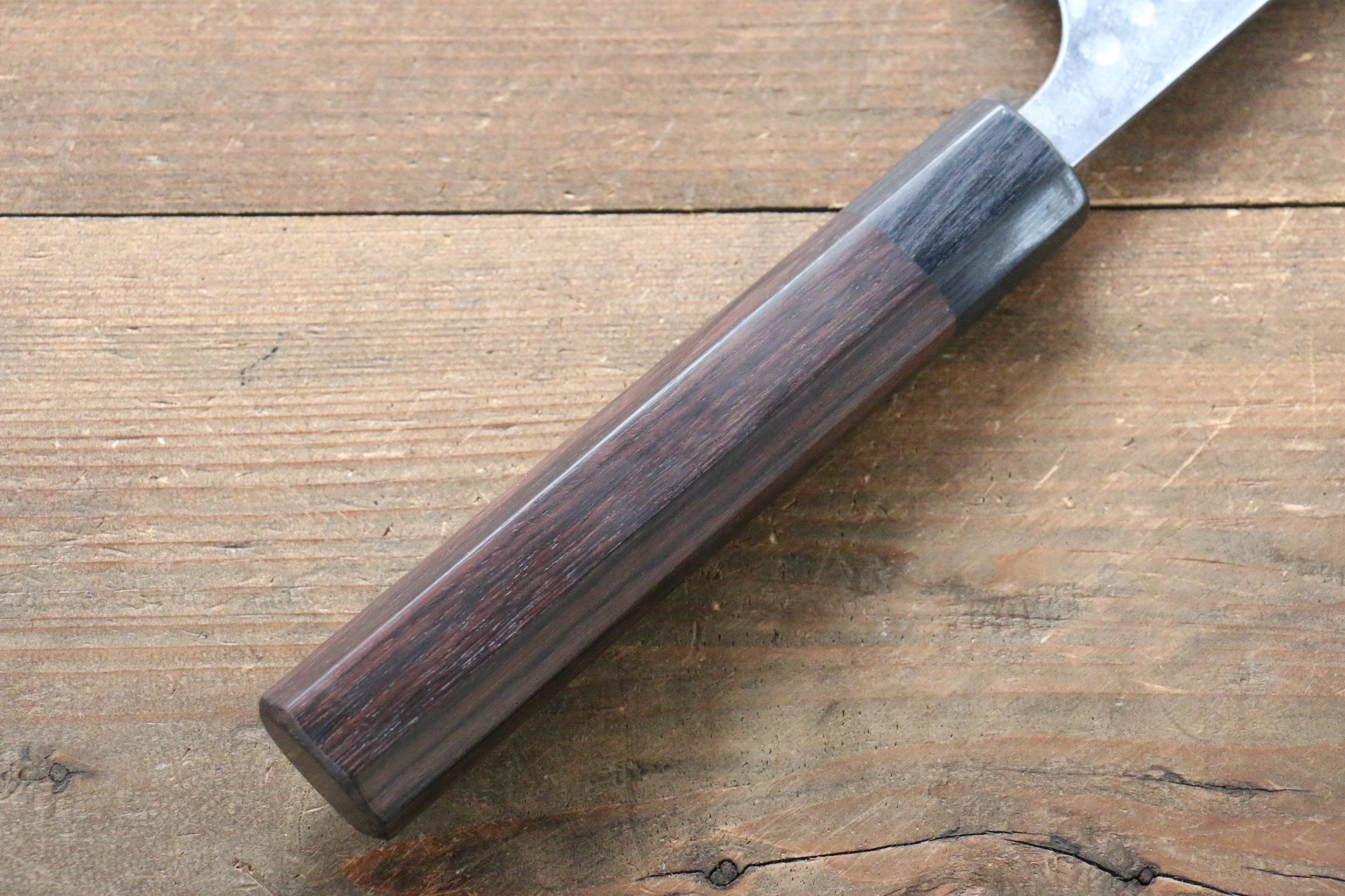 Seisuke [Left Handed] Blue Steel No.2 Hammered Damascus Gyuto 240mm Shitan Handle - Japanny - Best Japanese Knife