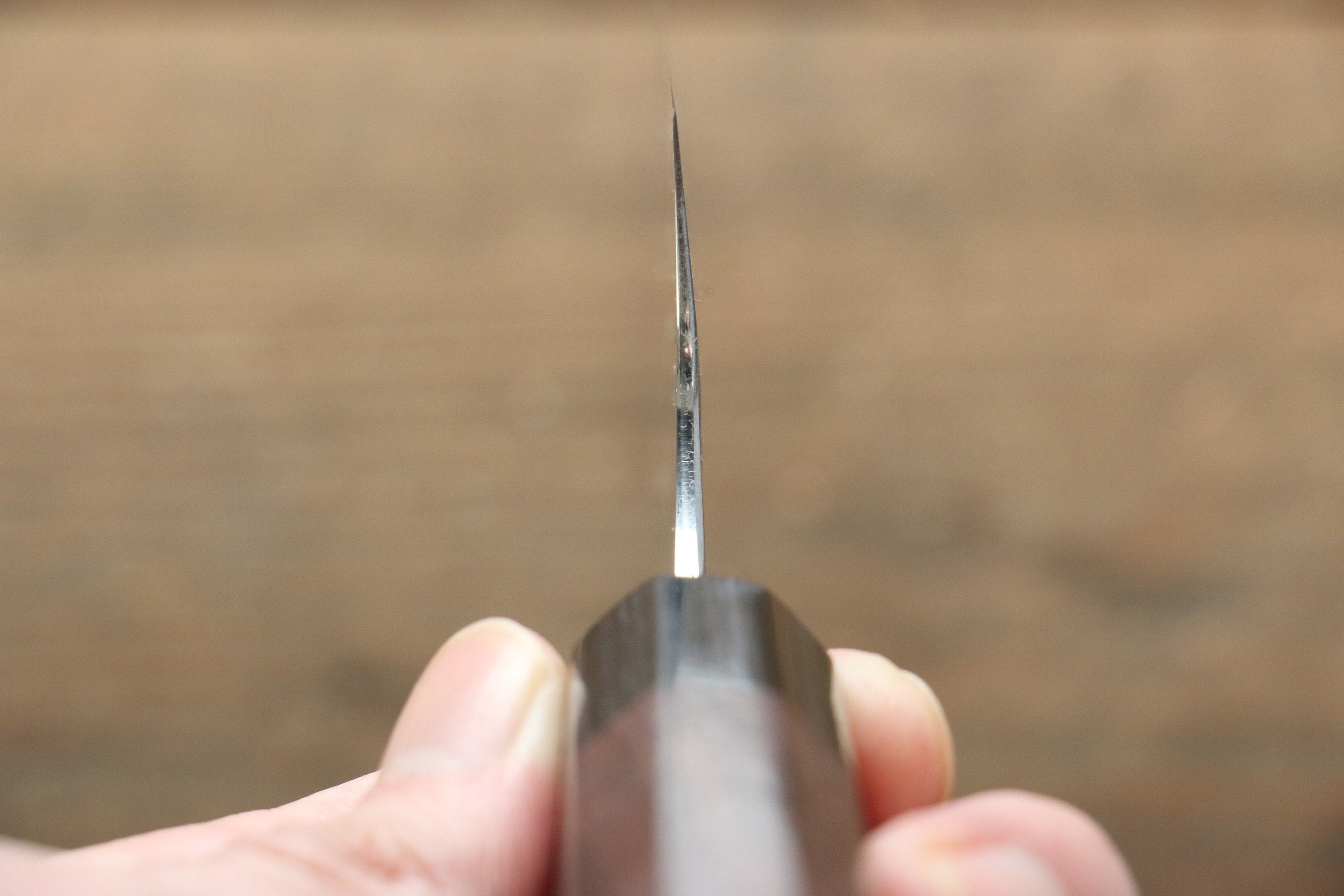 Seisuke [Left Handed] Blue Steel No.2 Hammered Kurouchi Gyuto 210mm Shitan Handle - Japanny - Best Japanese Knife