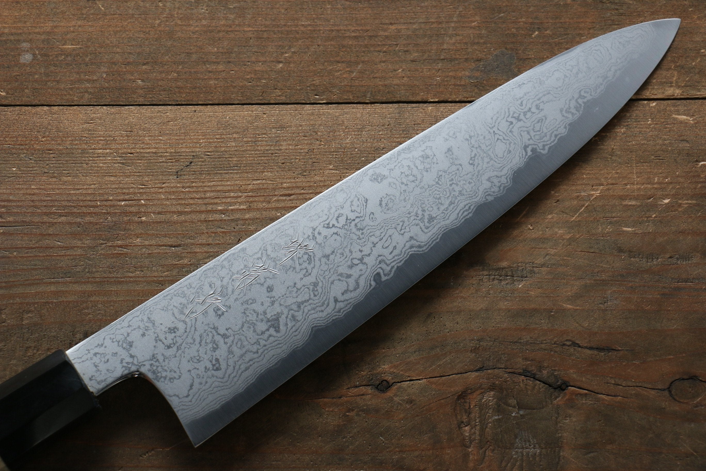 Kikumori Blue Steel No.1 Damascus Gyuto 240mm with Magnolia Handle - Japanny - Best Japanese Knife