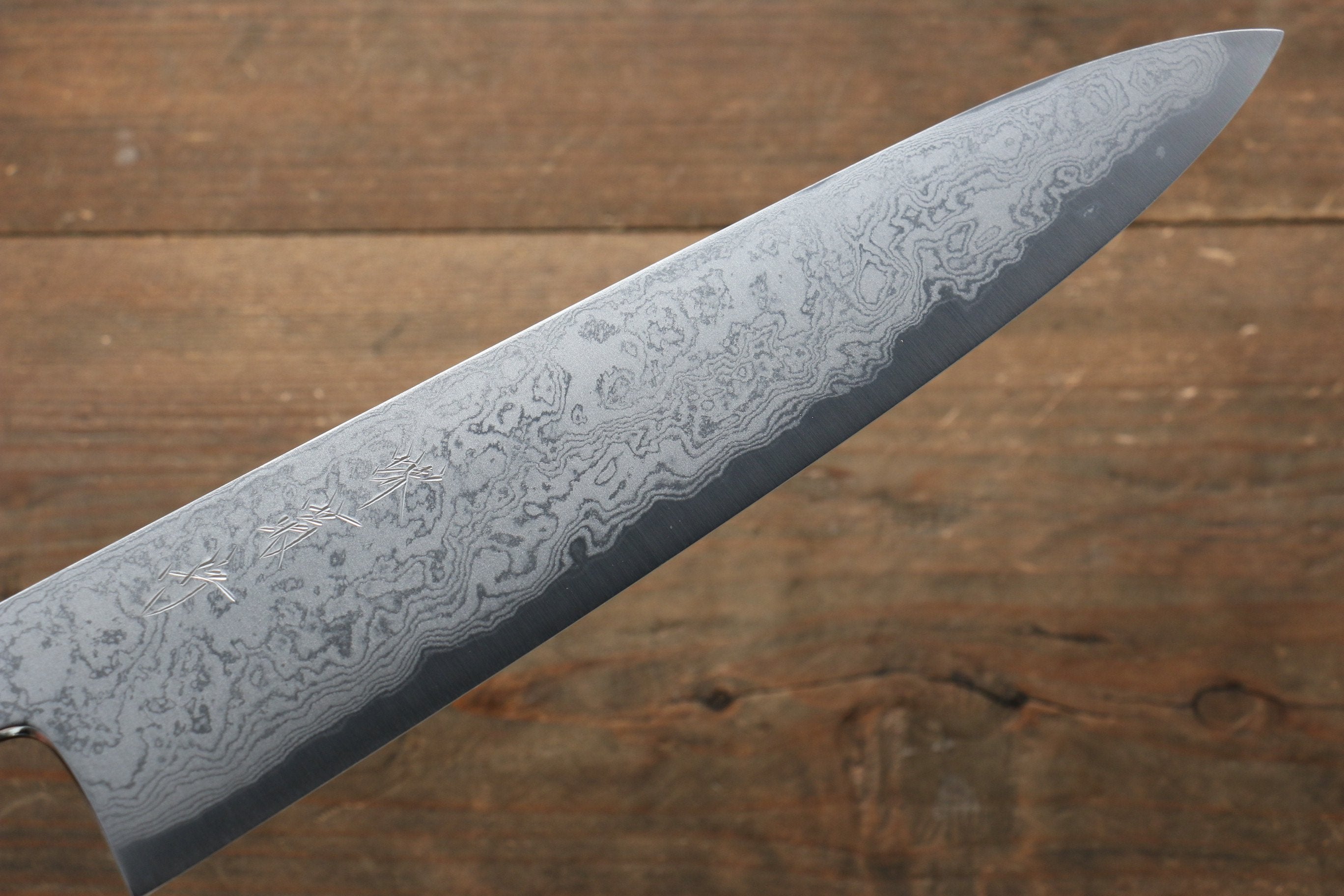 Kikumori Blue Steel No.1 Damascus Gyuto 240mm with Magnolia Handle - Japanny - Best Japanese Knife