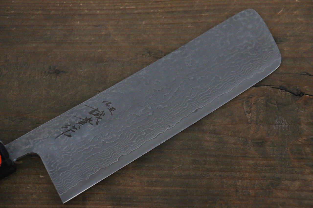 Shigeki Tanaka SG2 Damascus Nakiri 165mm Ebony Wood Handle - Japanny - Best Japanese Knife