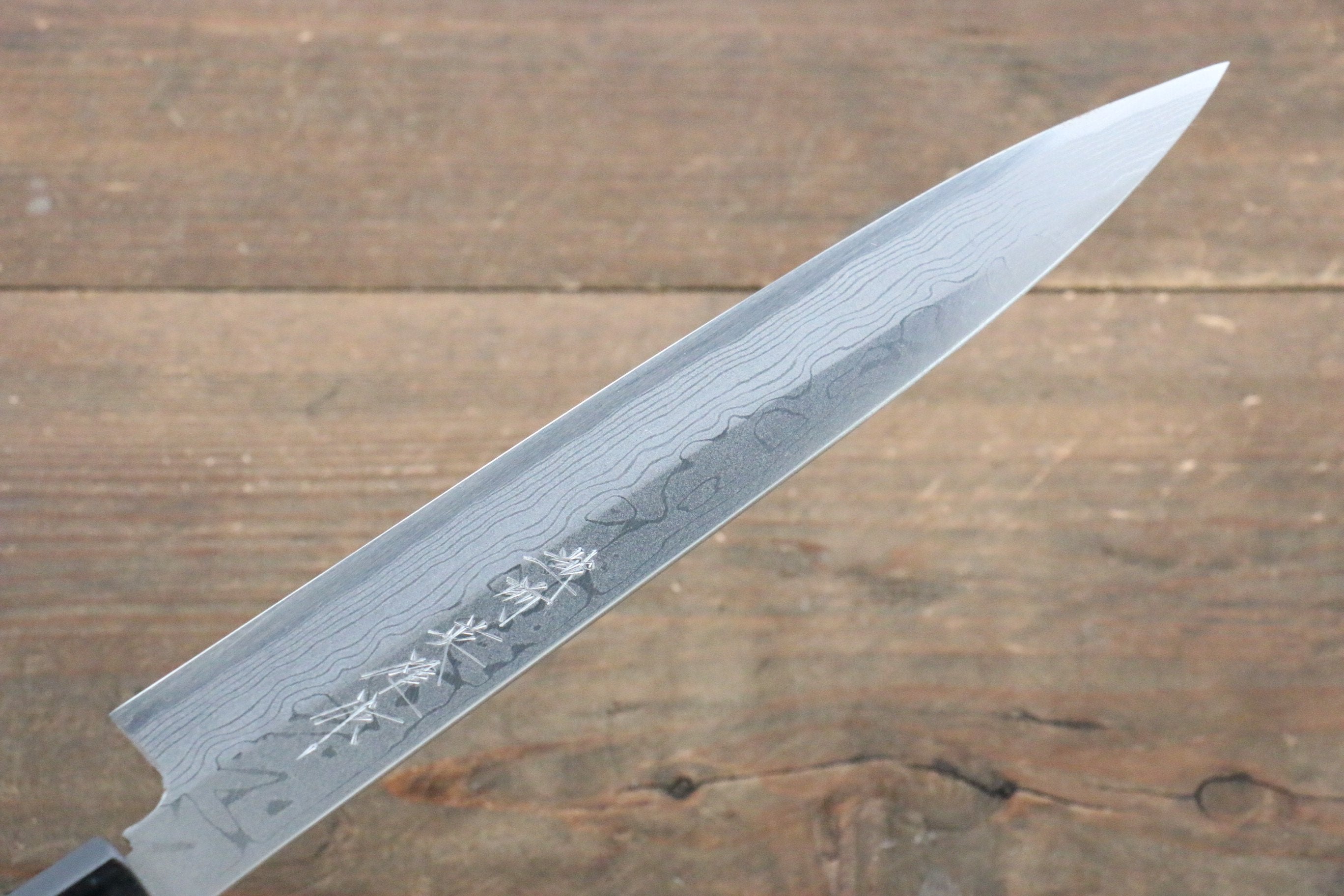 [Left Handed] Hideo Kitaoka White Steel No.2 Damascus Yanagiba Japanese Chef Knife 210mm - Japanny - Best Japanese Knife