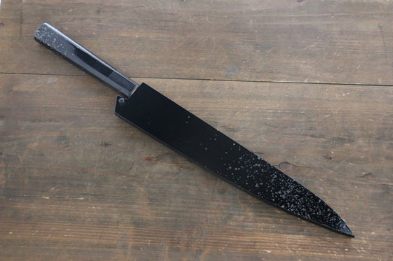 Sakai Takayuki AUS-10 45 Layer Damascus Hammered Sujihiki Japanese Chef Knife 240mm Silver Dots Lacquered Handle With Saya - Japanny - Best Japanese Knife