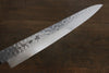 Sakai Takayuki AUS-10 45 Layer Damascus Hammered Sujihiki Japanese Chef Knife 240mm Silver Dots Lacquered Handle With Saya - Japanny - Best Japanese Knife