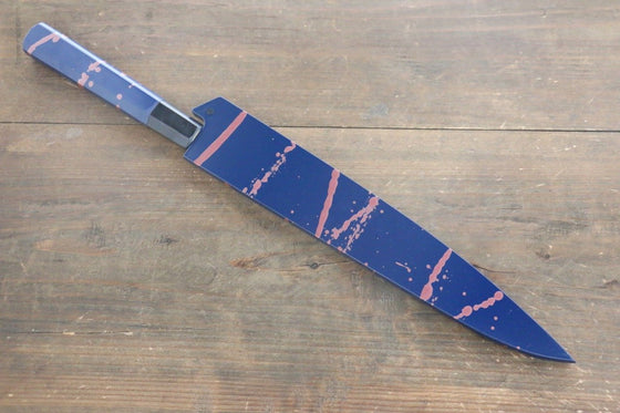 Sakai Takayuki AUS-10 45 Layer Damascus Hammered Sujihiki Japanese Chef Knife 240mm Blue Lacquered Handle With Saya - Japanny - Best Japanese Knife