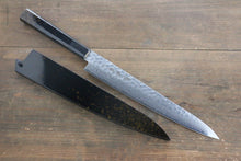  Sakai Takayuki AUS-10 45 Layer Damascus Hammered Sujihiki Japanese Chef Knife 240mm Gold Dots Lacquered Handle With Saya - Japanny - Best Japanese Knife