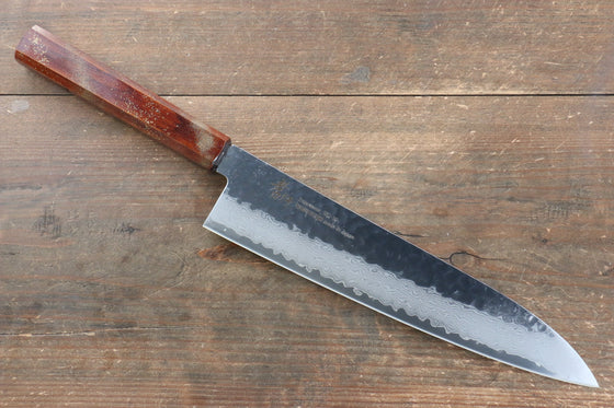 Sakai Takayuki VG10 33 Layer Damascus Gyuto 240mm Live oak Lacquered (Seiren) Handle - Japanny - Best Japanese Knife