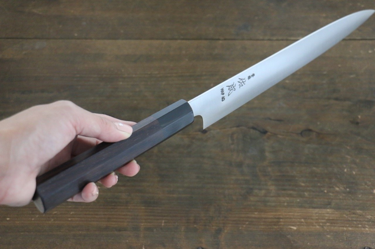 Sukenari HAP40 3 Layer Sujihiki 240mm Shitan Handle - Japanny - Best Japanese Knife