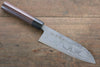 Kanetsune Blue Steel No.2 Damascus Santoku 165mm Shitan Handle - Japanny - Best Japanese Knife