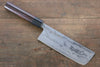 Kanetsune Blue Steel No.2 Damascus Nakiri 165mm Shitan Handle - Japanny - Best Japanese Knife