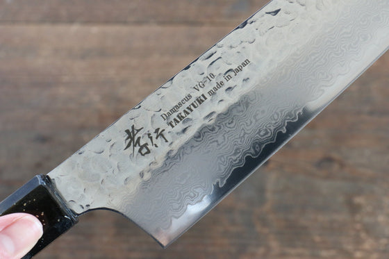 Sakai Takayuki VG10 33 Layer Damascus Kengata Gyuto 190mm Live oak Lacquered (Saiu) Handle - Japanny - Best Japanese Knife