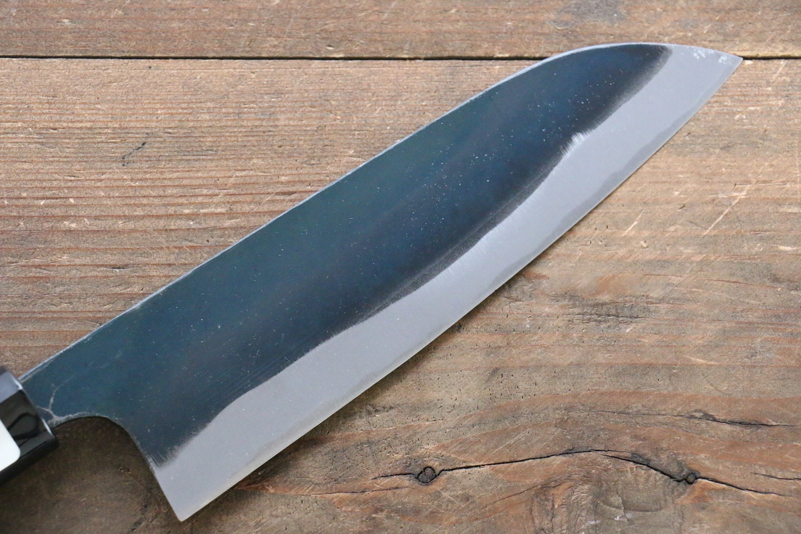 Kanetsune Blue Steel No.2 Kurouchi Santoku 165mm Magnolia Handle - Japanny - Best Japanese Knife