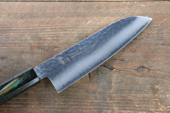 Sakai Takayuki VG10 33 Layer Damascus Santoku 170mm Live oak Lacquered (Saiu) Handle - Japanny - Best Japanese Knife