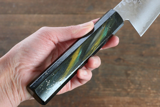 Sakai Takayuki VG10 33 Layer Damascus Santoku 170mm Live oak Lacquered (Saiu) Handle - Japanny - Best Japanese Knife