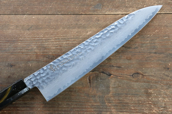 Sakai Takayuki VG10 33 Layer Damascus Gyuto 240mm Live oak Lacquered (Saiu) Handle - Japanny - Best Japanese Knife