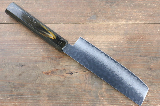 Sakai Takayuki VG10 33 Layer Damascus Nakiri 160mm Live oak Lacquered (Saiu) Handle - Japanny - Best Japanese Knife