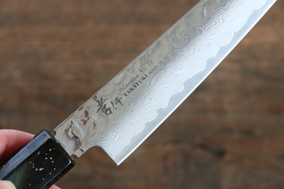 Sakai Takayuki VG10 33 Layer Damascus Petty-Utility 150mm Live oak Lacquered (Saiseki) Handle - Japanny - Best Japanese Knife