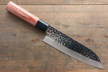  Kanetsune DSR-1K6 Hammered Santoku 165mm Red Pakka wood Handle - Japanny - Best Japanese Knife