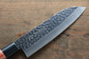 Kanetsune DSR-1K6 Hammered Santoku 165mm Red Pakka wood Handle - Japanny - Best Japanese Knife